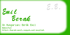 emil berak business card